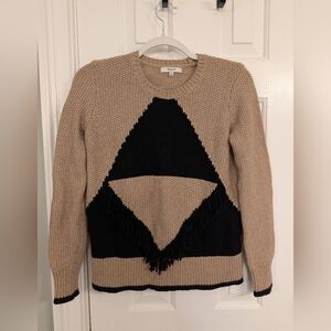 Madewell Sweater - black and tan - XS
